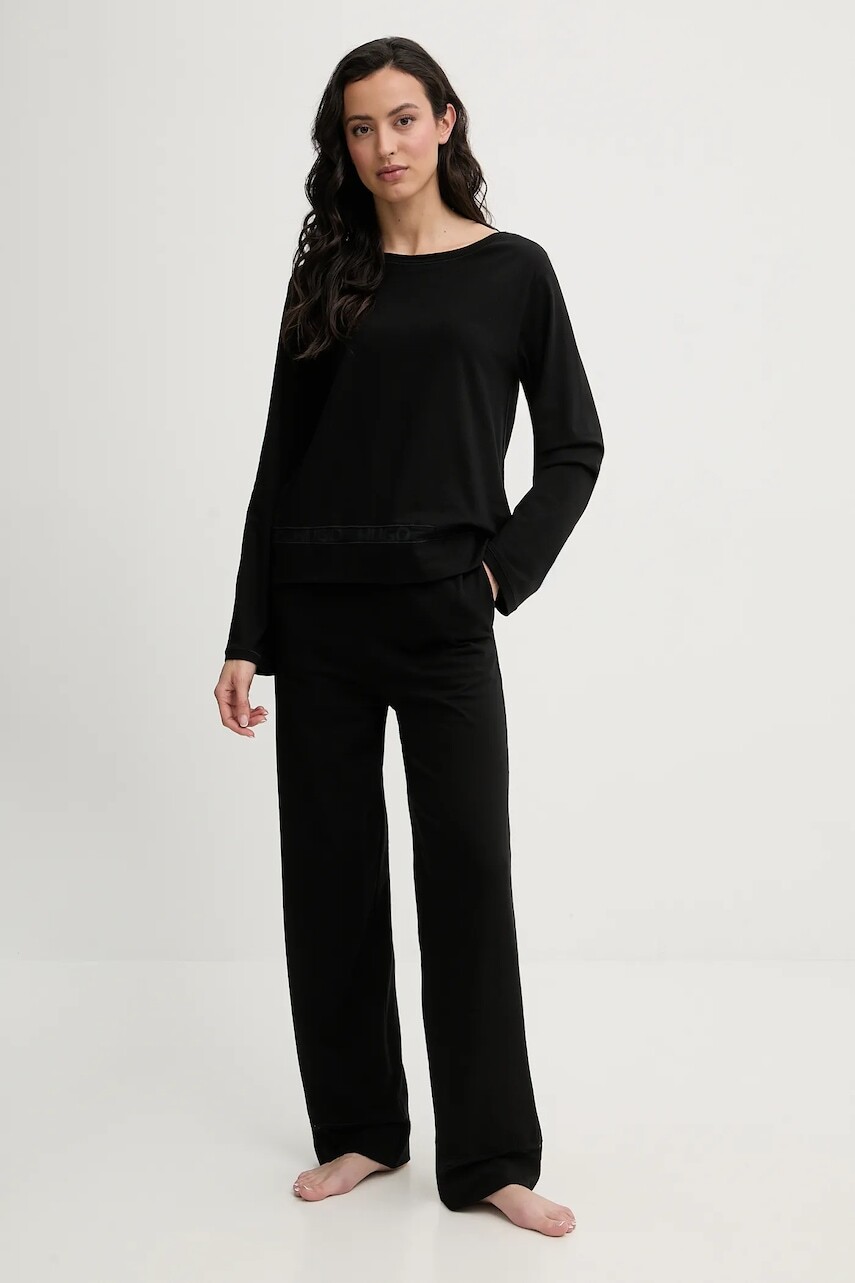 Pyžamo HUGO MESH LOGO LONG SET