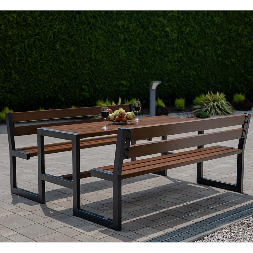 Záhradný komplet Picknick Grande s operadlom orech