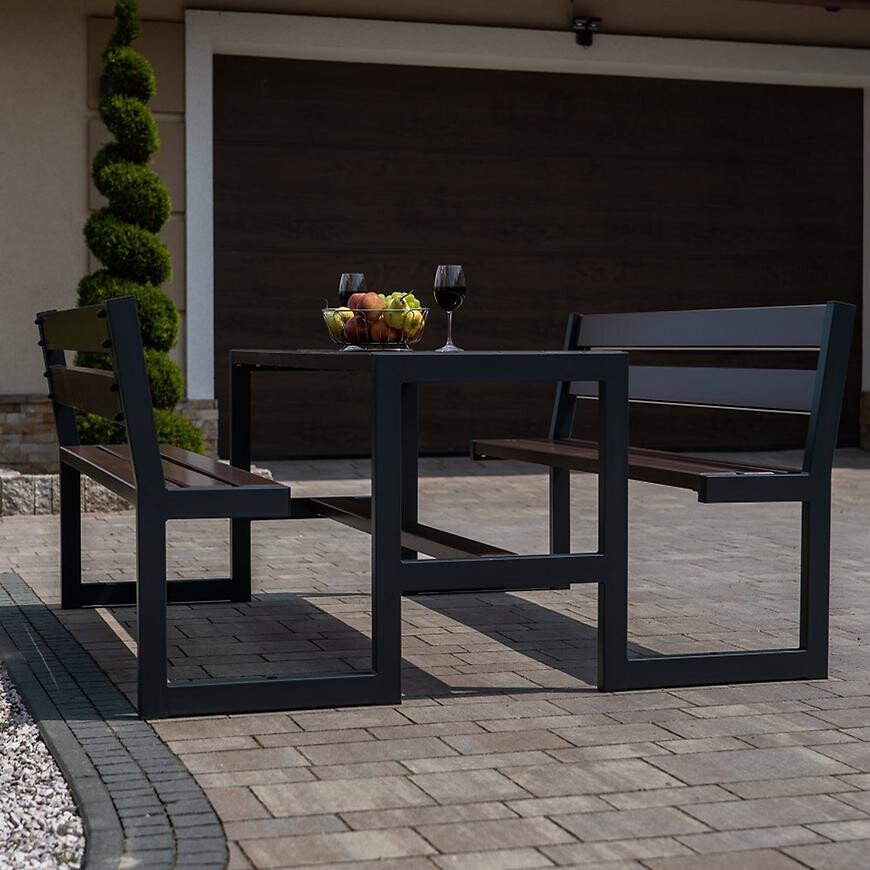 Záhradný komplet Picknick Grande s operadlom palisander