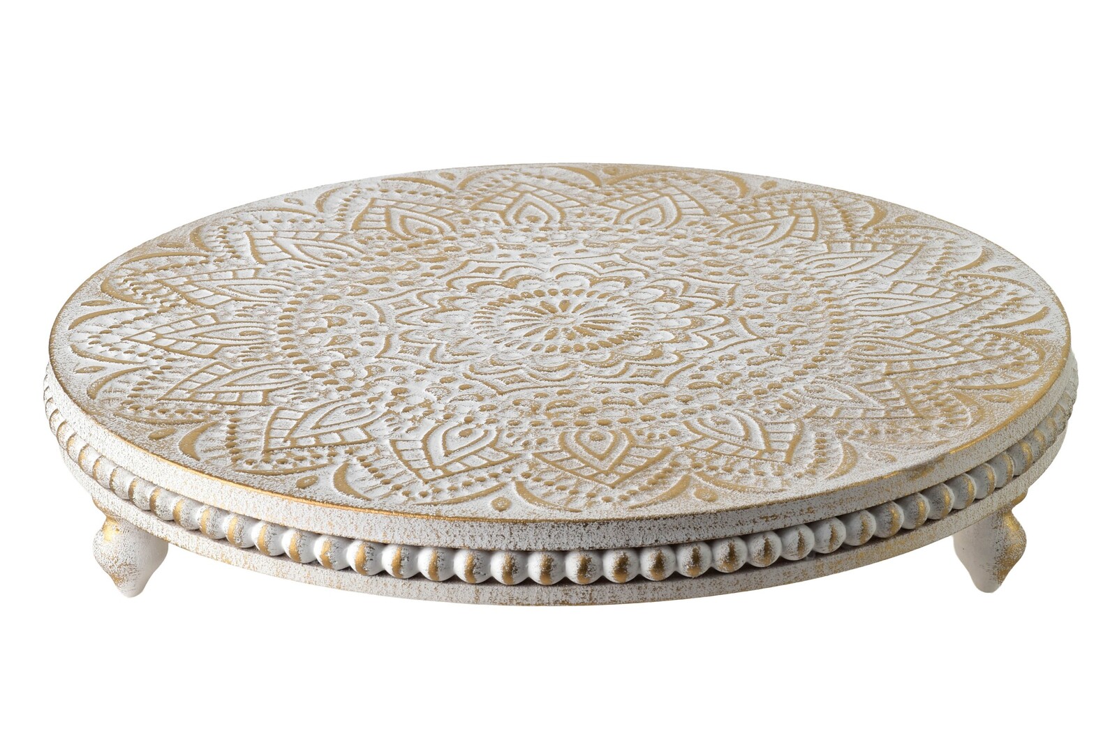 Dekorativní tác DAZ 30 cm bílý/zlatý