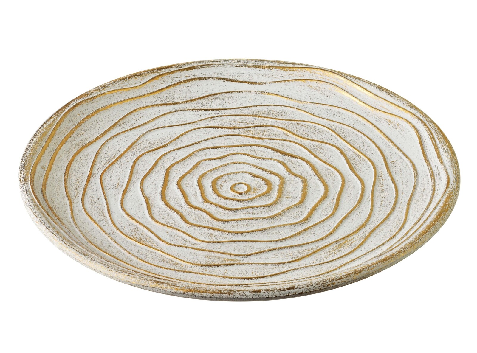 Dekorativní tác DAZ I 29 cm bílý/zlatý