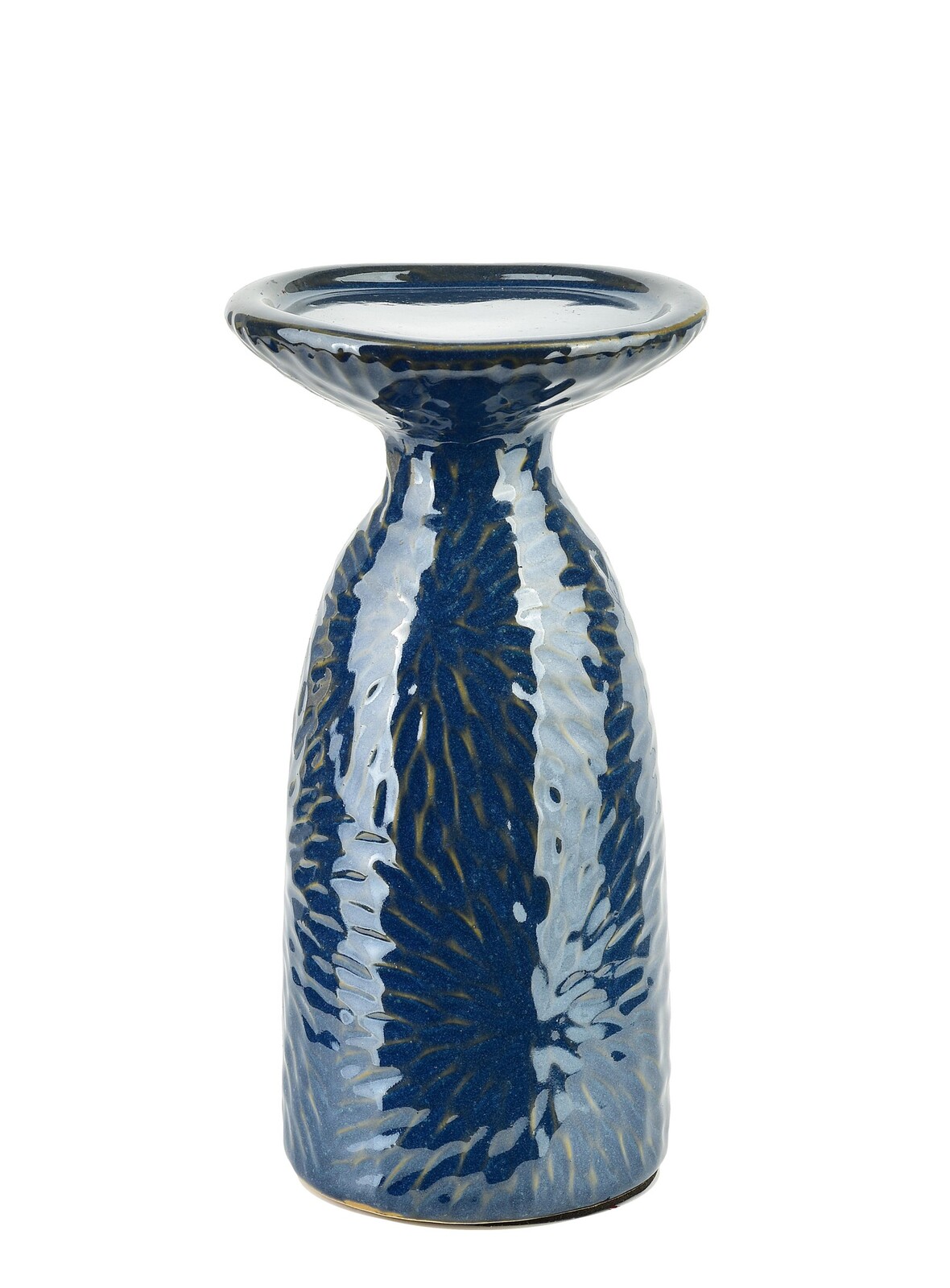 Keramický svícen YARINE BLUE 20 cm modrý