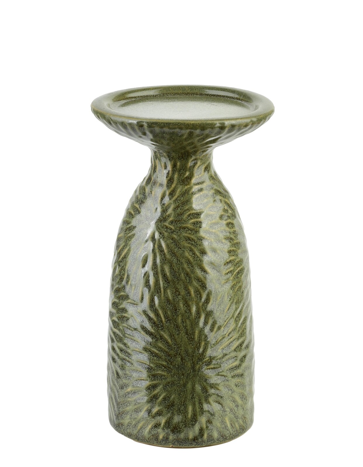 Keramický svícen YARINE GREEN 20 cm zelený