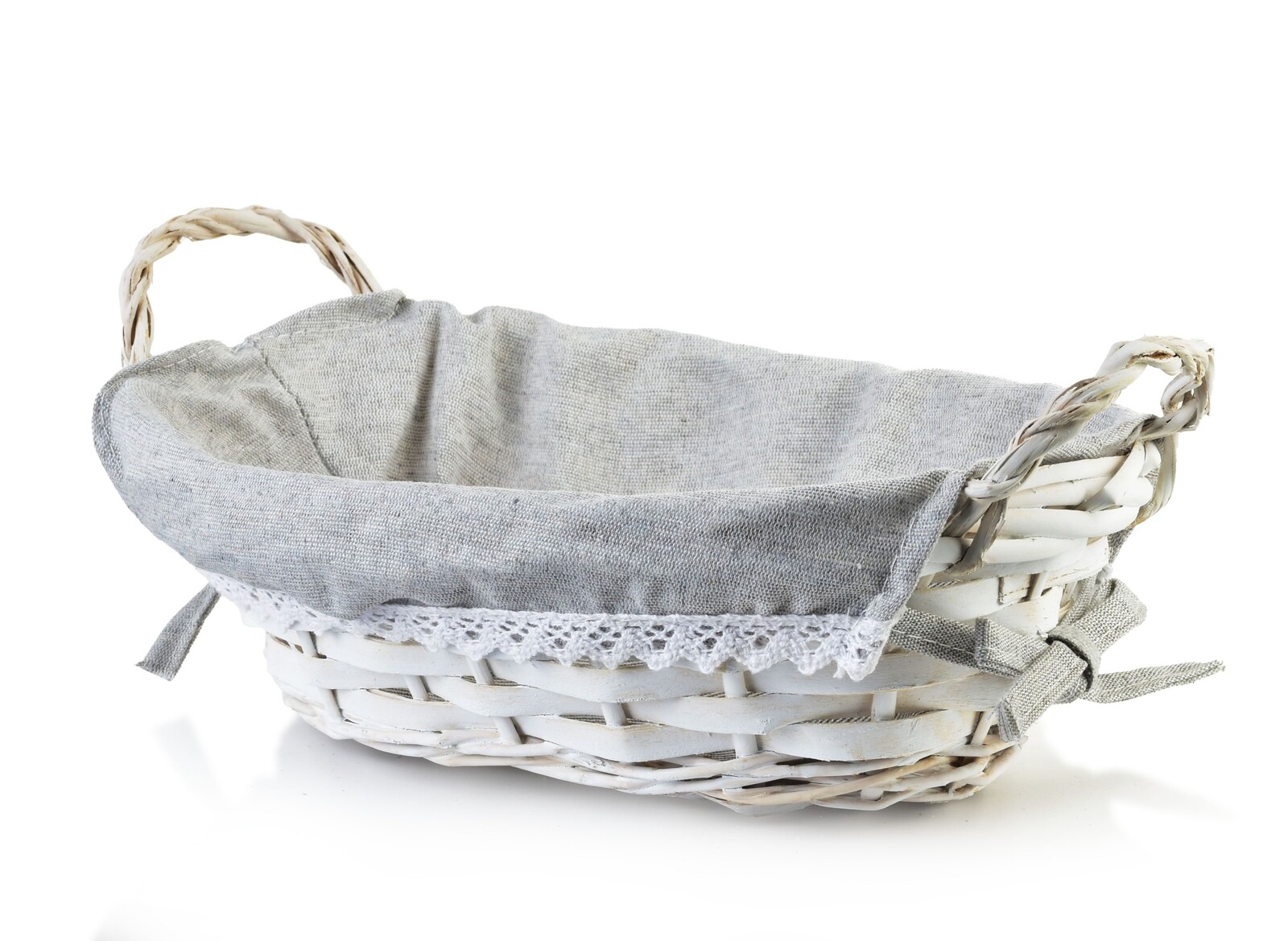 Košík na chléb WILL 25x17x8 cm šedý/bílý