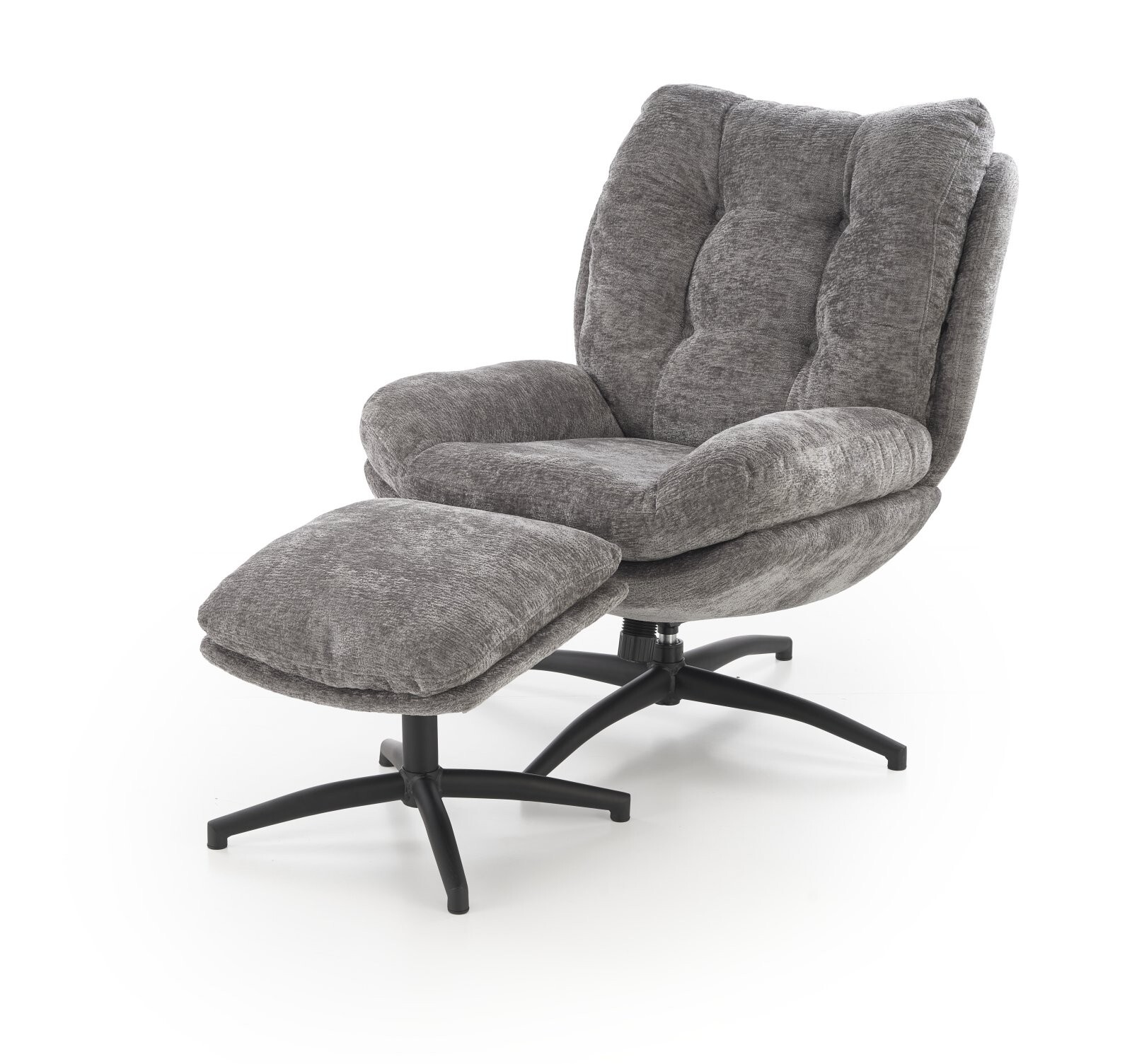 Křeslo s podnožkou Pesto popelavě šedé