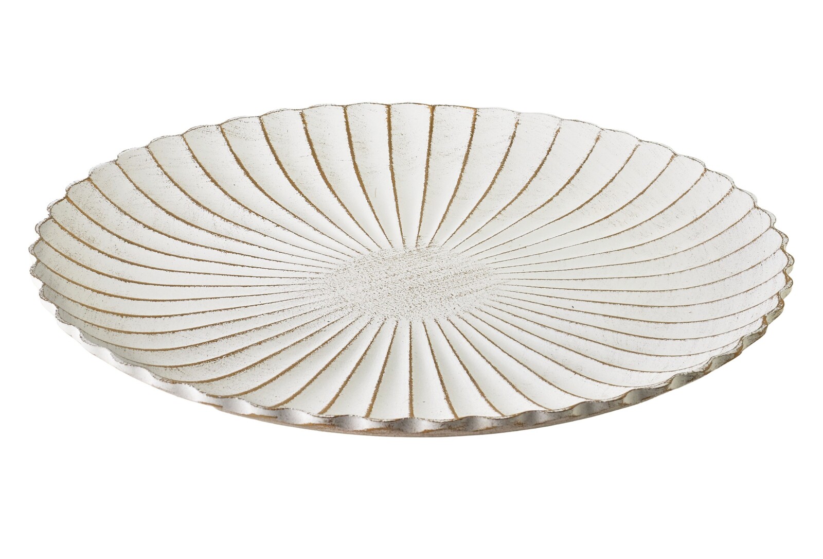 Kulatý dekorativní tác DAZ 31,5 cm bílý/zlatý