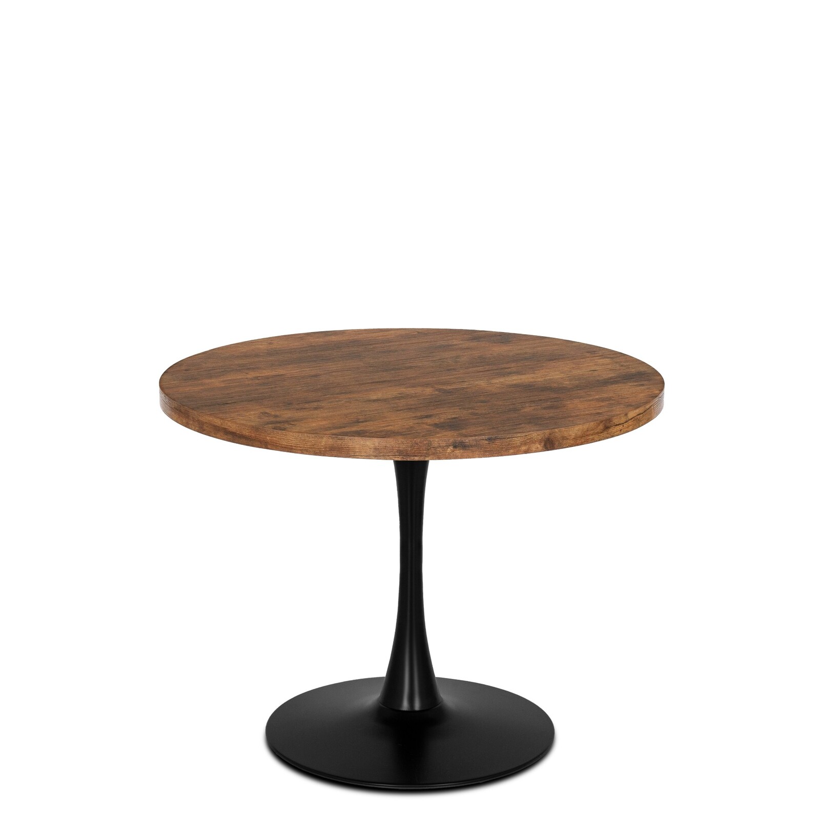 Kulatý jídelní stůl LINO 100 cm dub rustikální/černý