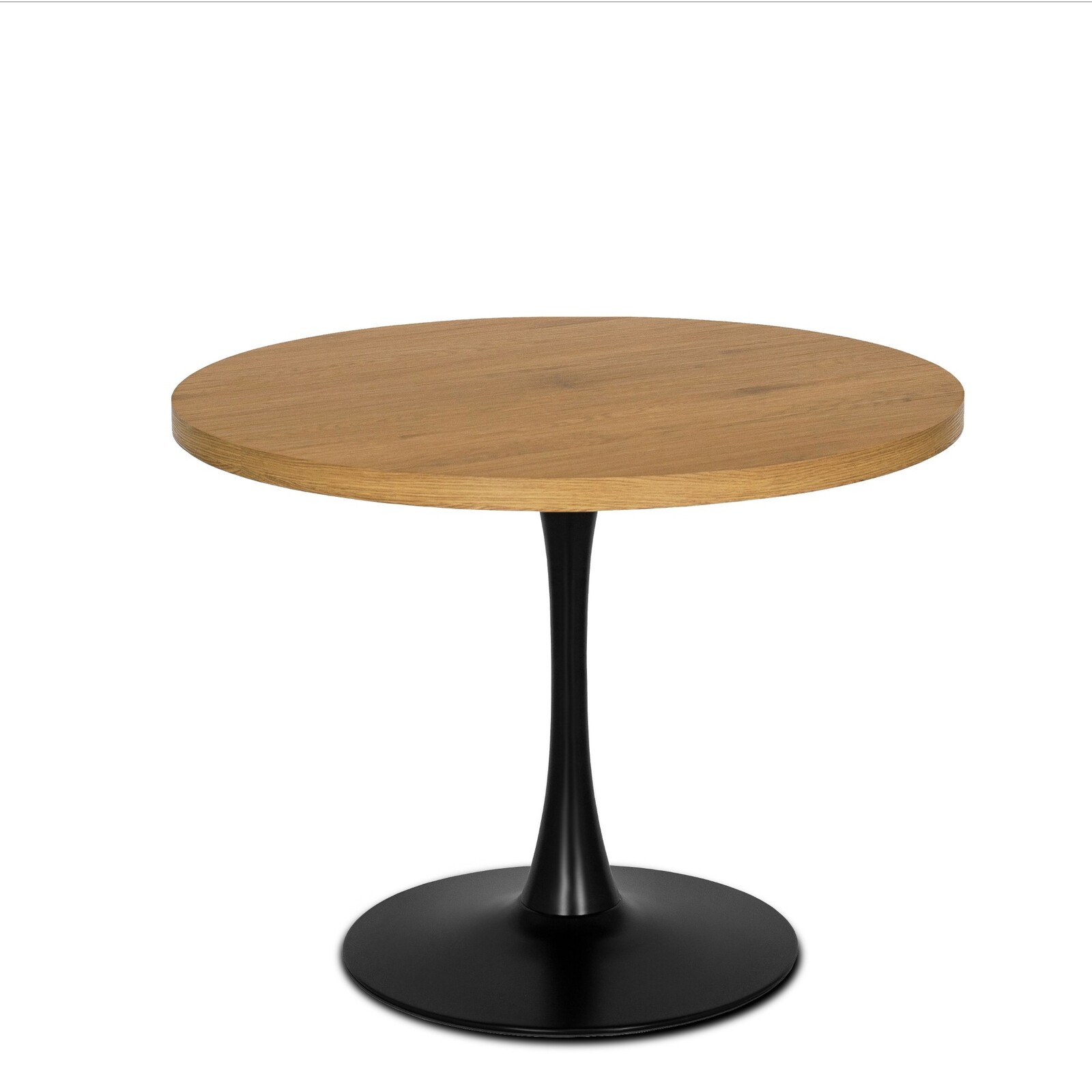 Kulatý jídelní stůl LINO 100 cm dub zlatý/černý