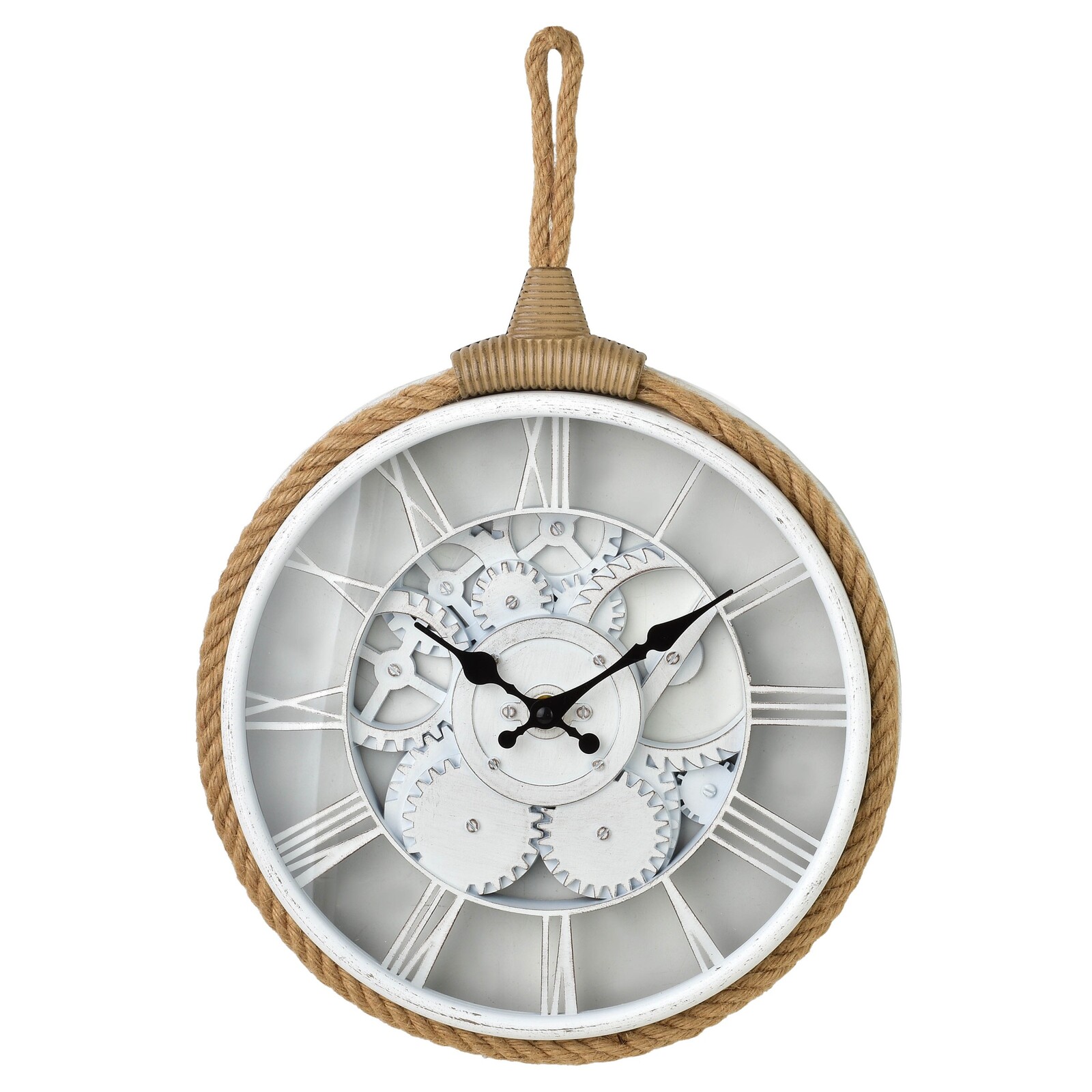 Nástěnné hodiny RAMSEY 33 cm bílé/hnědé