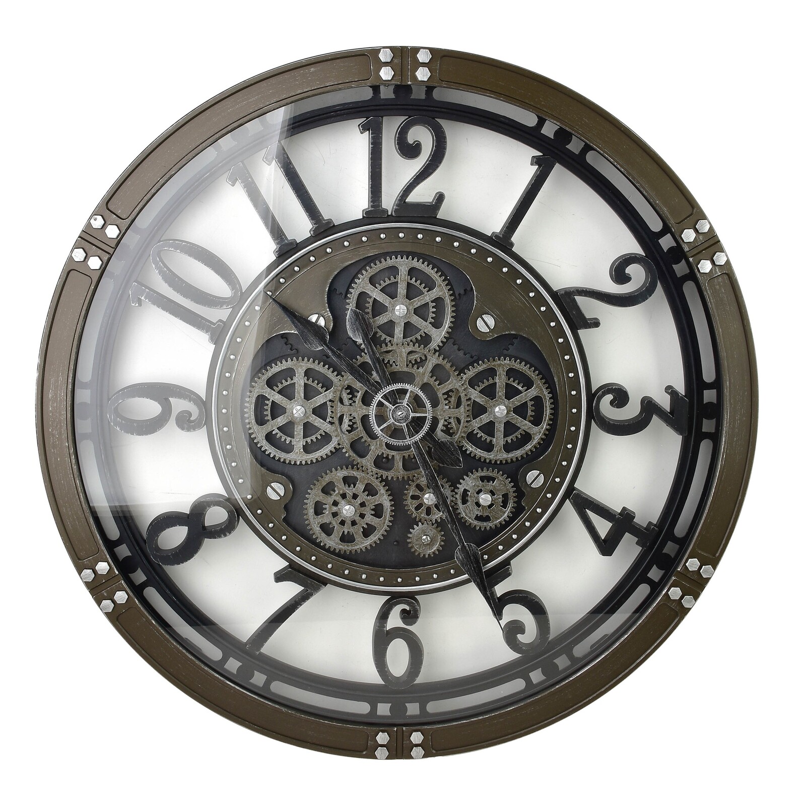 Nástěnné hodiny RAMSEY 60 cm černé/hnědé