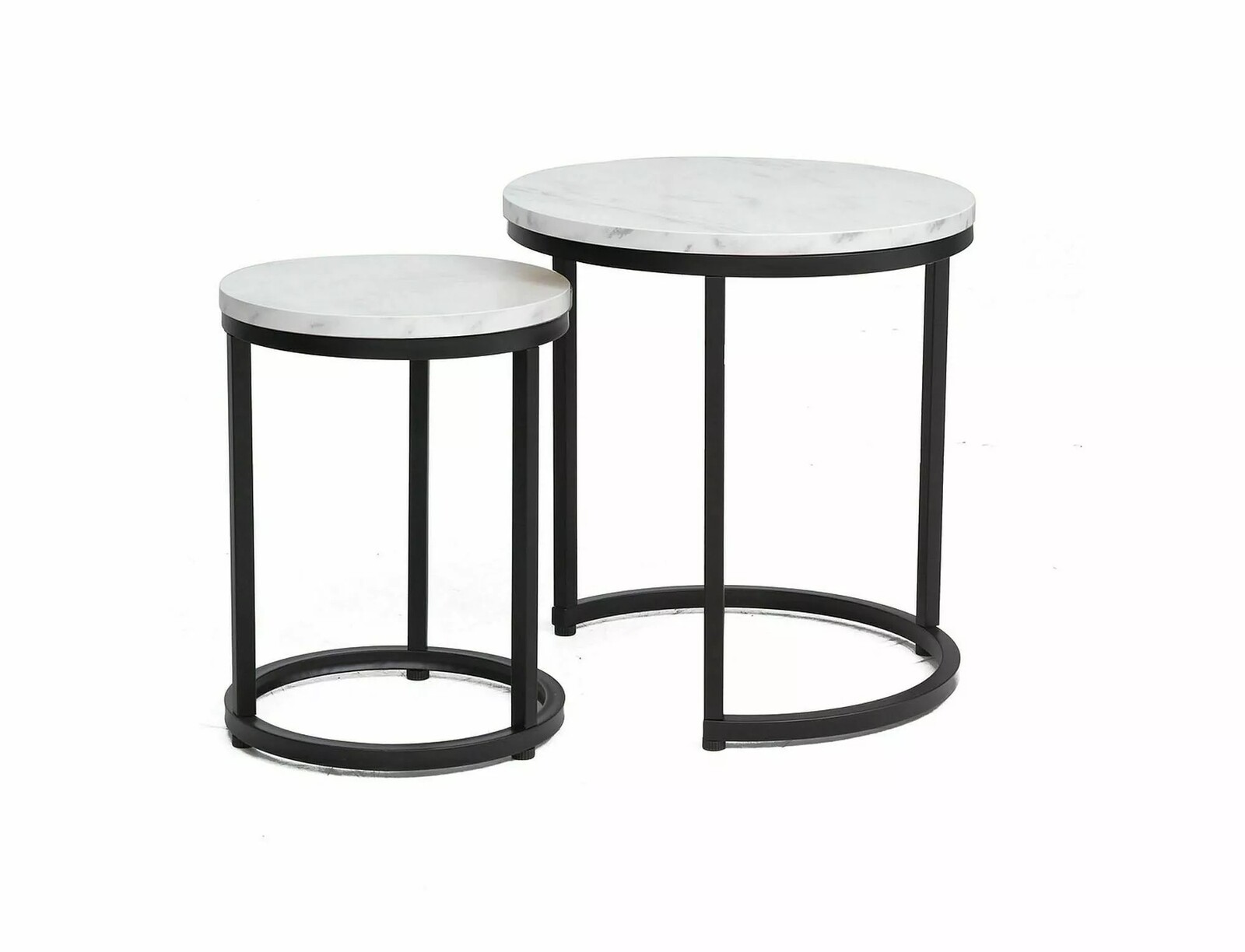 Sada 2 ks konferenčních stolků Hola bílý mramor/černá
