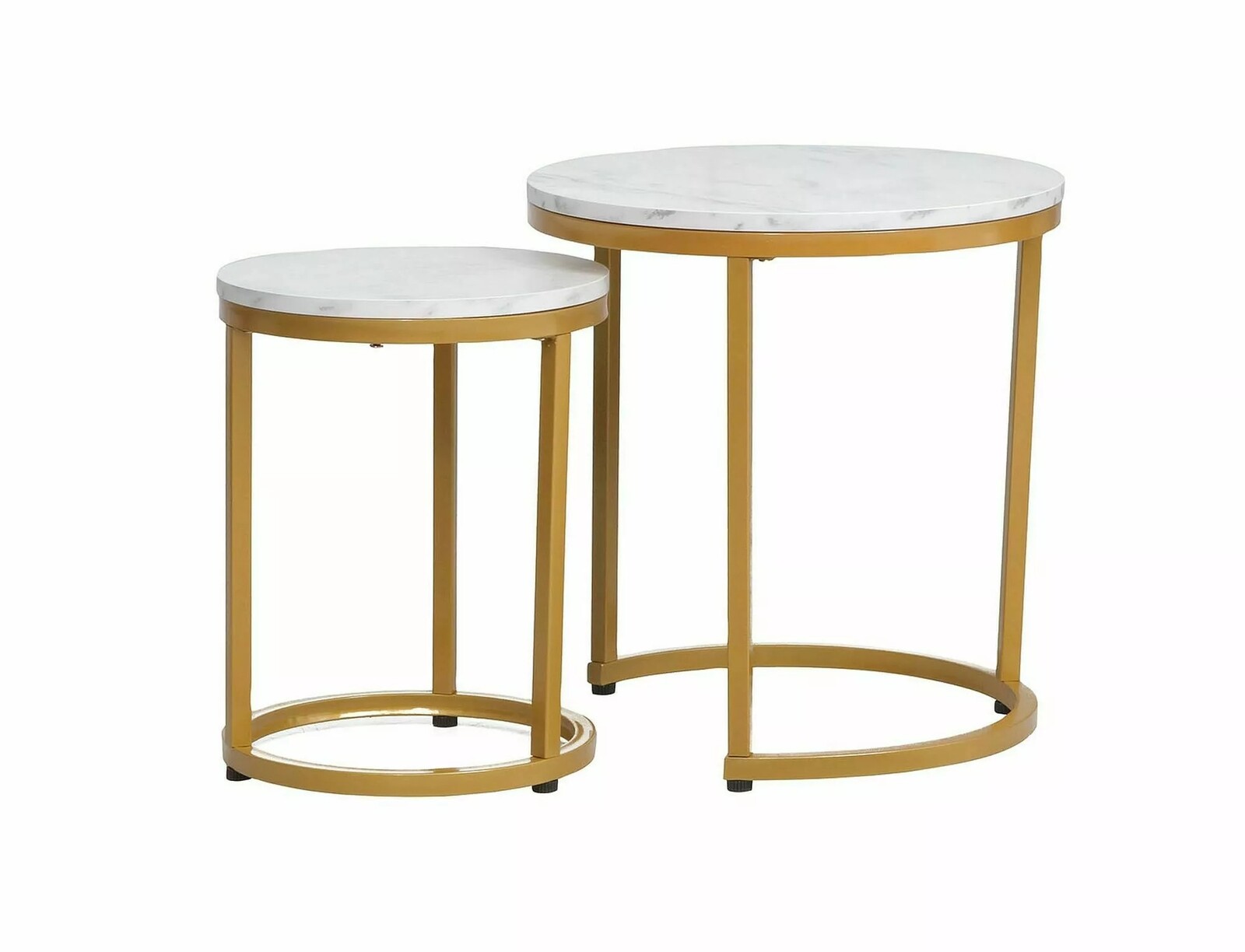 Sada 2 ks konferenčních stolků Hola bílý mramor/zlatá
