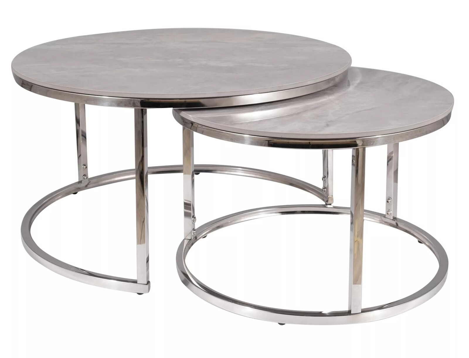 Sada 2 ks konferenčních stolků Portafino II šedá/chrom