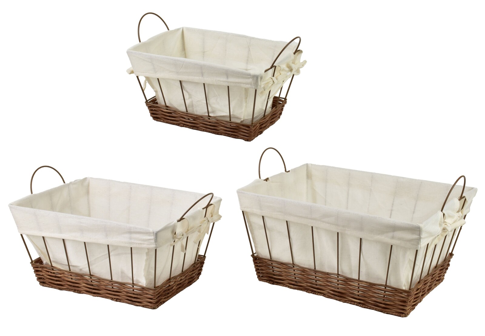 Sada 3 ks košíků WILL VII. béžová/hnědá