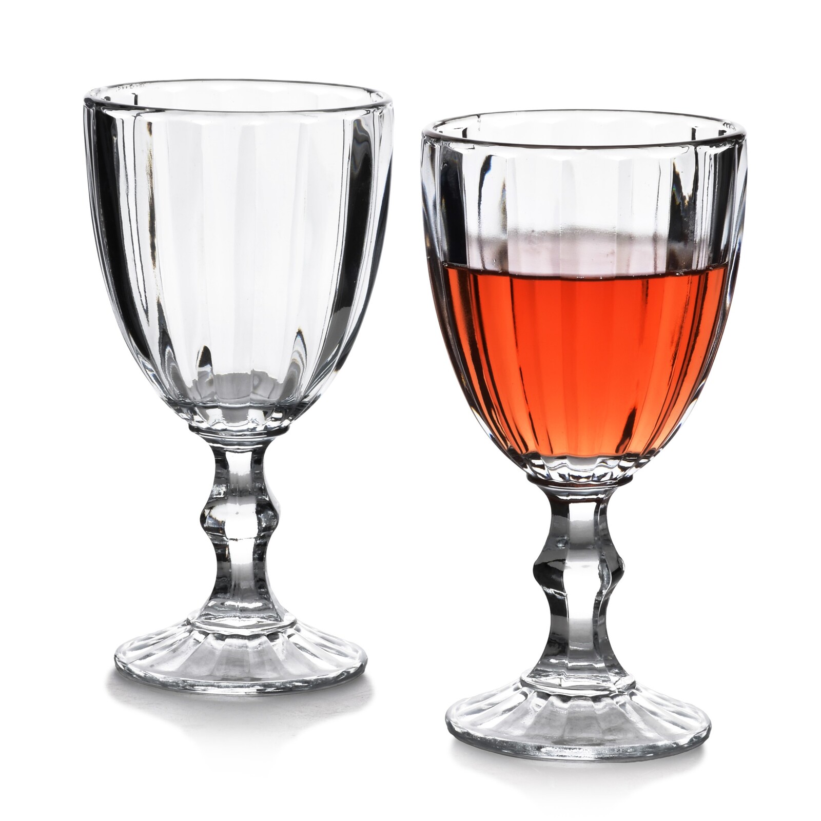 Sada 4 ks vysokých sklenic ELISE STRIPES 300 ml čirá/zelená