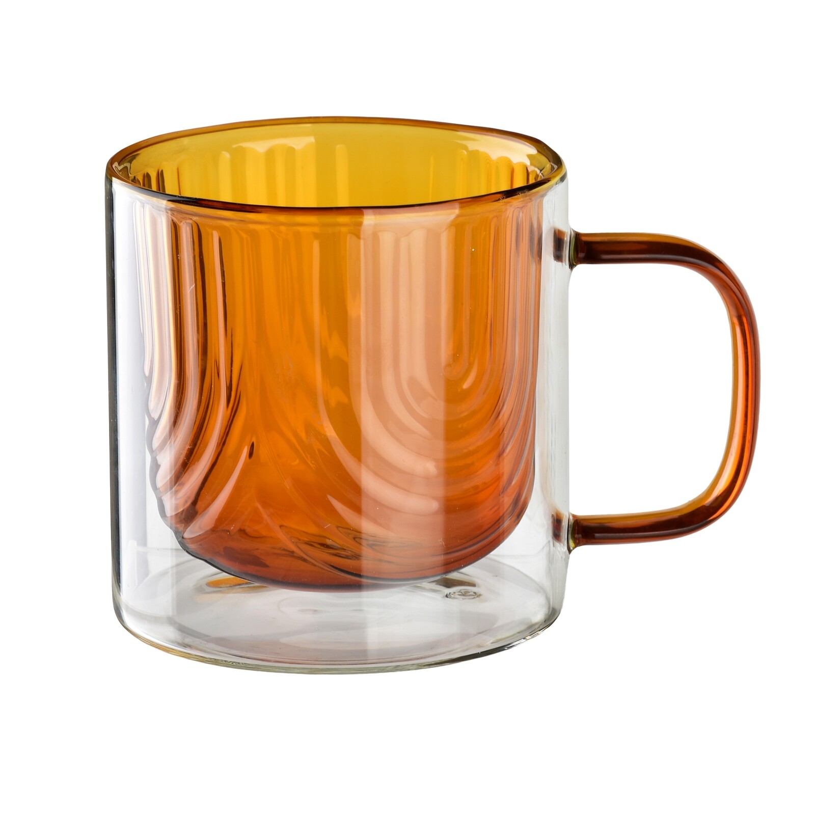 Skleněný hrnek PETER HONEY 320 ml čirý/medový