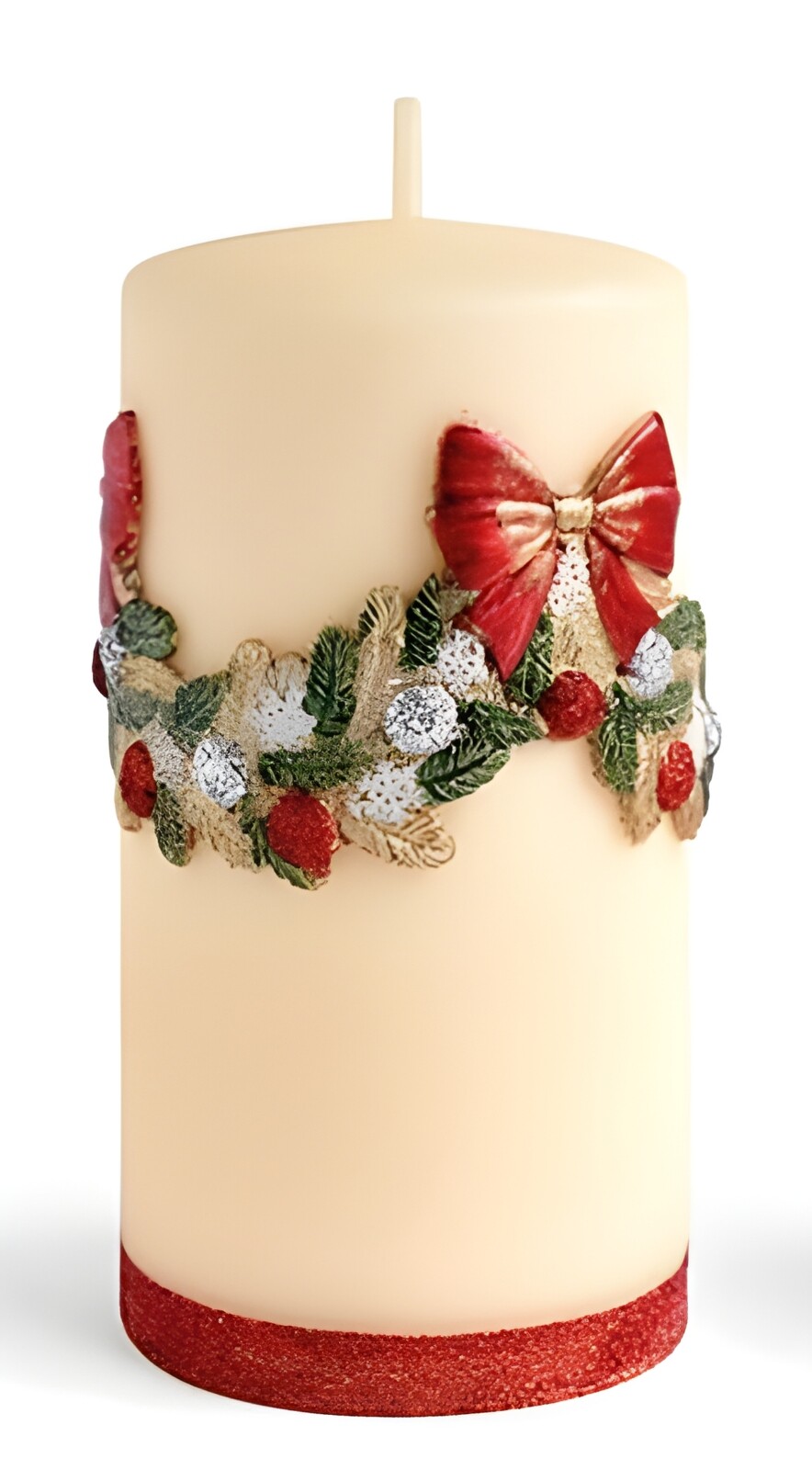 Vánoční svíčka Girlanda I 14 cm krémová
