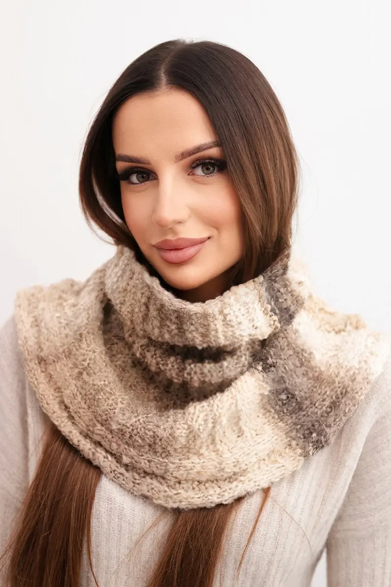 Dámsky zimný rolákový šál Kesi KN21 béžový