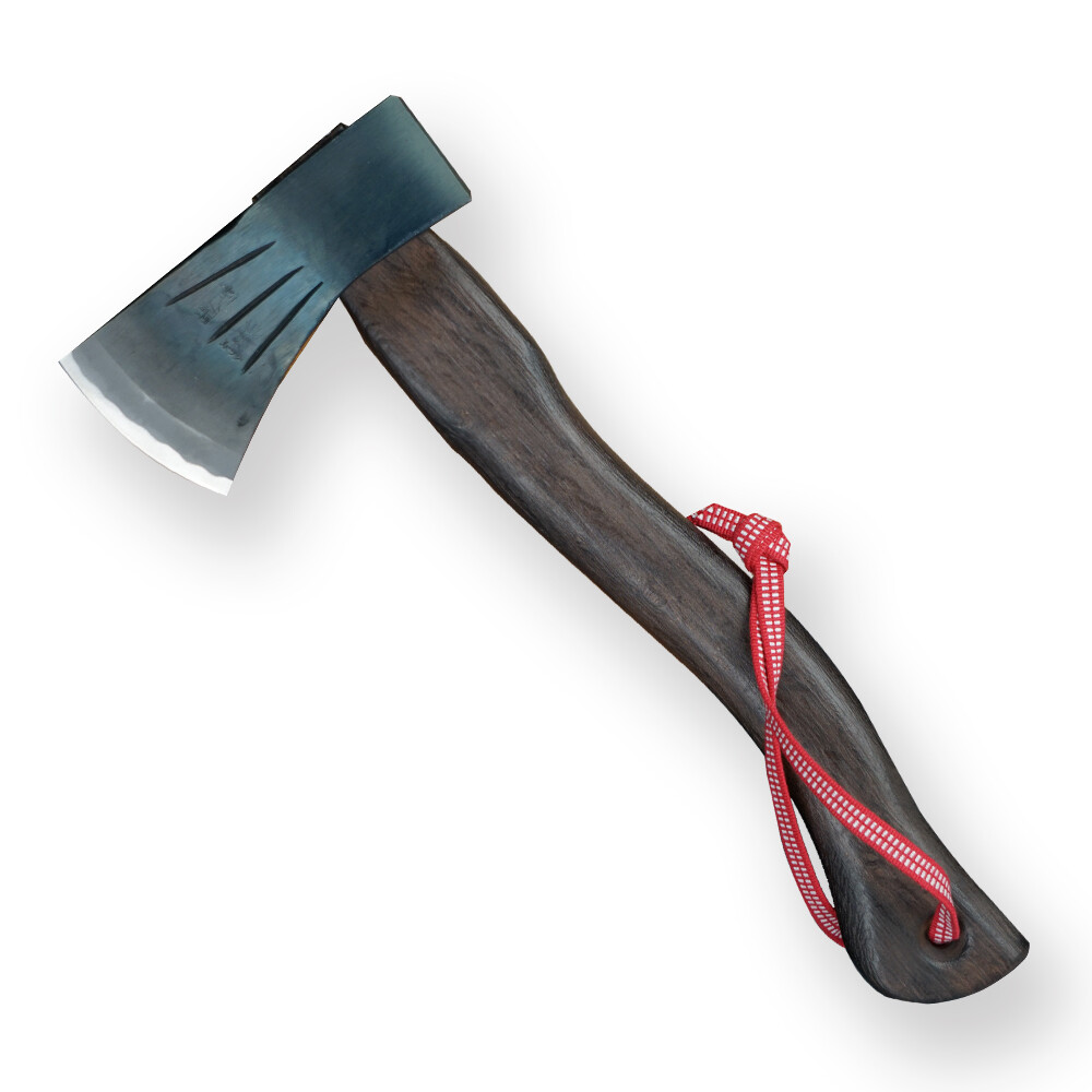 Japonská sekera Warikomi/Yaki-Magari-e White oak 360 mm - hnedá-strieborná