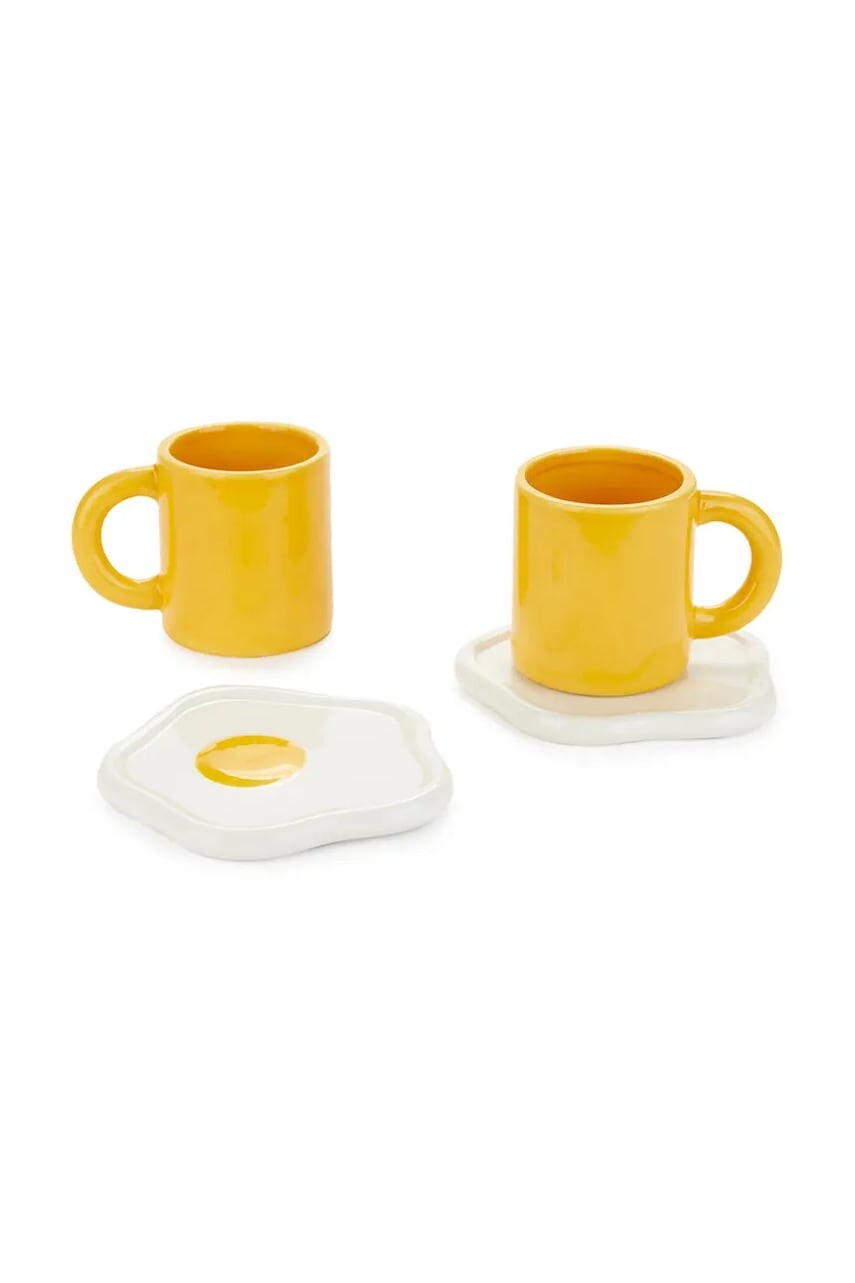 Sada šálok a podšálok Balvi 7,2 x 10,5 x 9,8 cm 2-pak