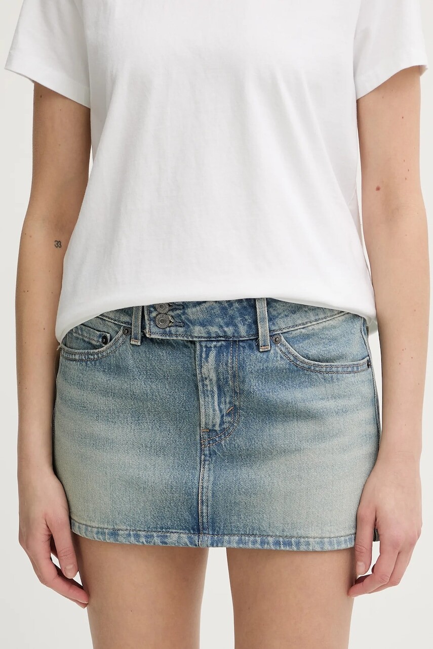 Rifľová sukňa Levi's SUPERLOW MINI