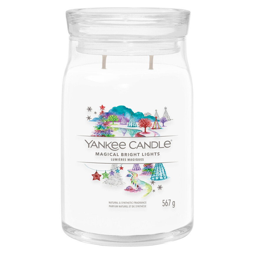 YANKEE CANDLE Signature Vonná sviečka veľká 2 knôty Magical Bright Lights 567 g, poškodený obal