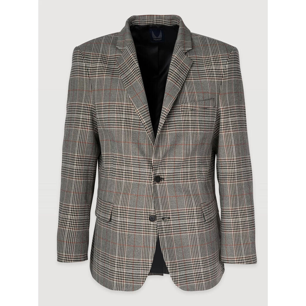 Pánske sako v sivo-hnedom kockovanom vzore 19581