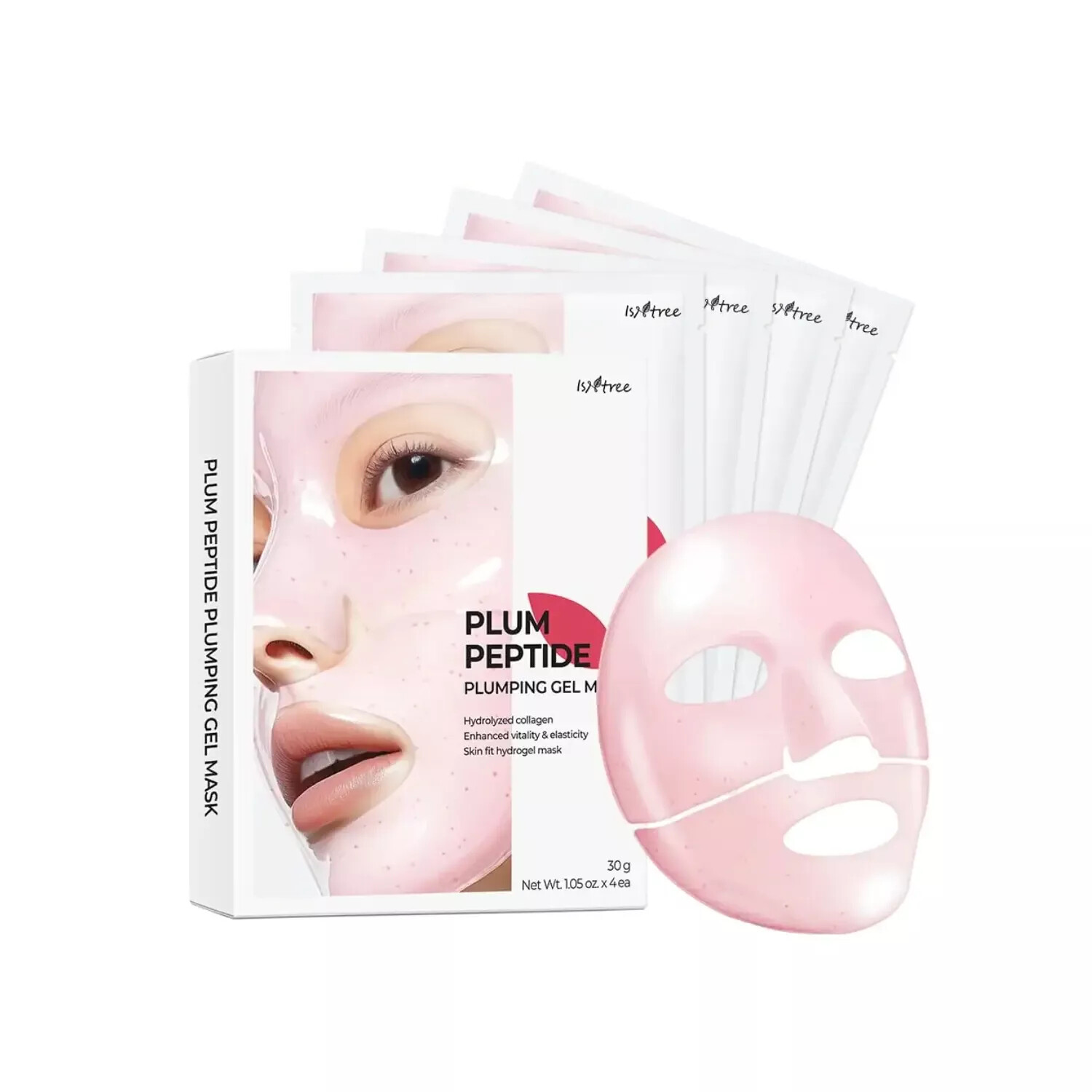 Isntree Plátínková maska Plum Peptide Plumping Gél Mask 4 x 35 g