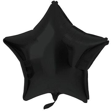 Folat balón fóliový hviezda matná čierna, 48 cm