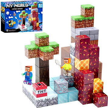 Toybit Magnetická stavebnica Minecraft Diamond Lava TNT 87 ks