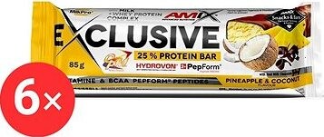Amix Nutrition Exclusive Protein Bar, 6× 85 g, Pineapple-Coconut
