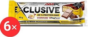 Amix Nutrition Exclusive Protein Bar, 6× 85 g, Banana-Chocolate