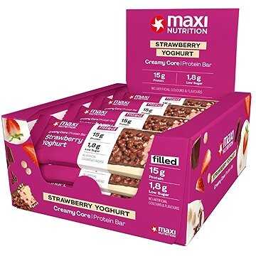 MaxiNutrition Creamy Core Protein Bar strawberry yoghurt 12× 45 g