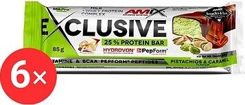 Amix Nutrition Exclusive Protein Bar, 6× 85 g, Pistachios-Caramel