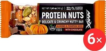 Amix Nutrition Protein Nuts Bar, 6× 40 g, Almond, Pumpkin Seeds