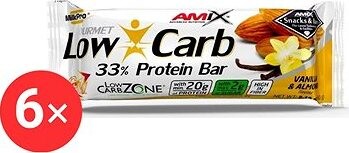 Amix Nutrition Low-Carb 33 % Protein Bar, 6× 60 g, Vanilla-Almond