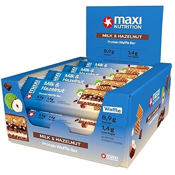MaxiNutrition Waffle protein bar milk and hazelnut 12× 40 g