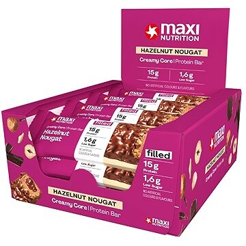 MaxiNutrition Creamy Core Protein Bar hazelnut nougat 12× 45 g
