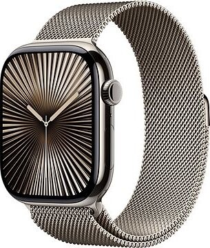 Apple Watch Series 10 46 mm Cellular Natural Titanium Case with Natural Milanese Loop – S/M