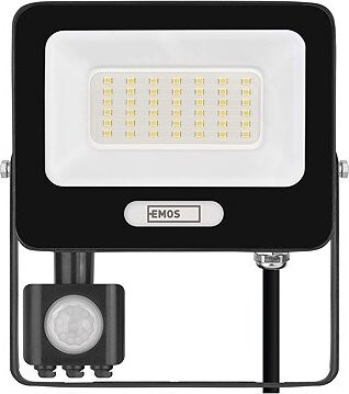 EMOS GLARO s pohybovým čidlem, 30 W, černý, IP54, 3000 lm, neutrální bílá
