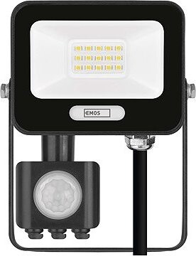 EMOS GLARO s pohybovým čidlem, 10 W, černý, IP54, 1000 lm, neutrální bílá
