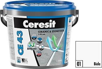 Ceresit Škárovacia hmota CE 43 Grand'Elit Biela, 5 kg