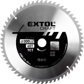 EXTOL CRAFT kotúč pílový s SK plátkami, priemer 350 × 3,2 × 30 mm, 60T, 19119