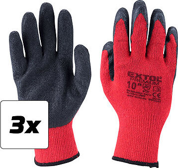 EXTOL PREMIUM Rukavice bavlnené polomáčané v latexe, veľkosť 10