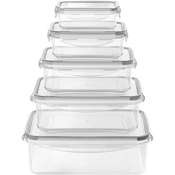 Siguro – Sada dóz na potraviny Fresh Keeper, 0,24 l + 0,5 l + 1 l + 1,5 l + 2,5 l, 5 kusovsov