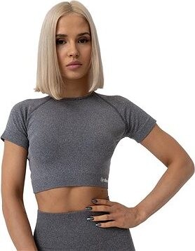 GymBeam Dámske tričko FLO Crop Top Grey XL