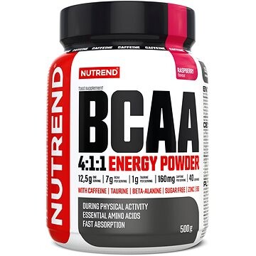 Nutrend BCAA 4:1:1 Energy Mega Strong Powder 500 g, malina