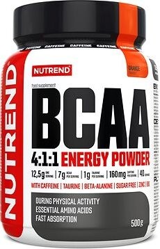 Nutrend BCAA 4 : 1 : 1 ENERGY POWDER, 500 g, pomaranč