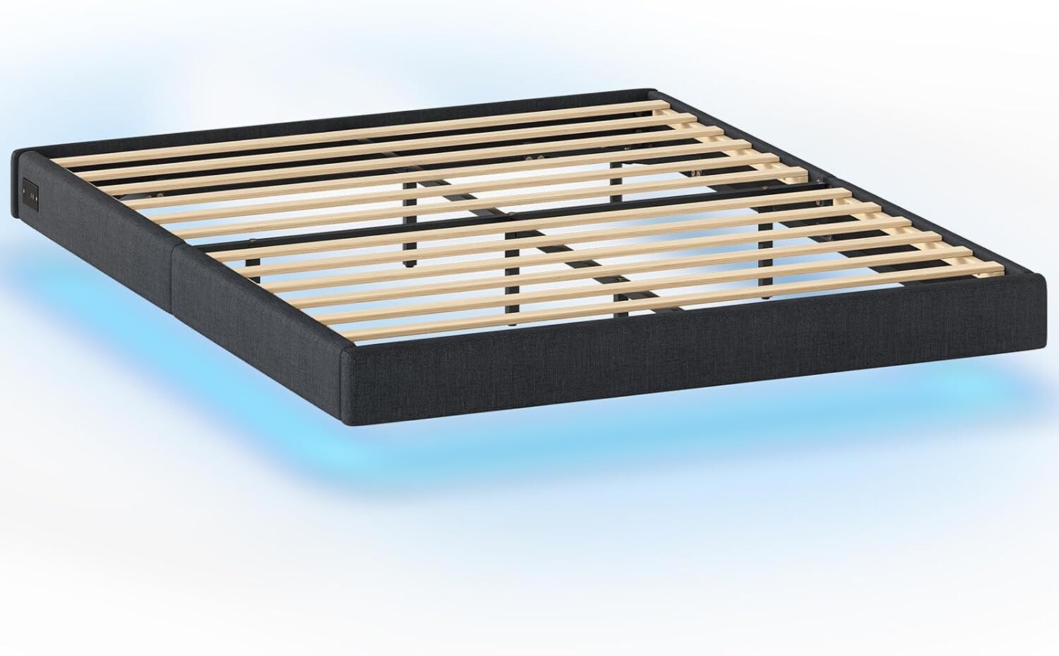 Dvoulůžková postel Timaro 160x200 s nabíjecí stanicí a LED osvětlením šedá