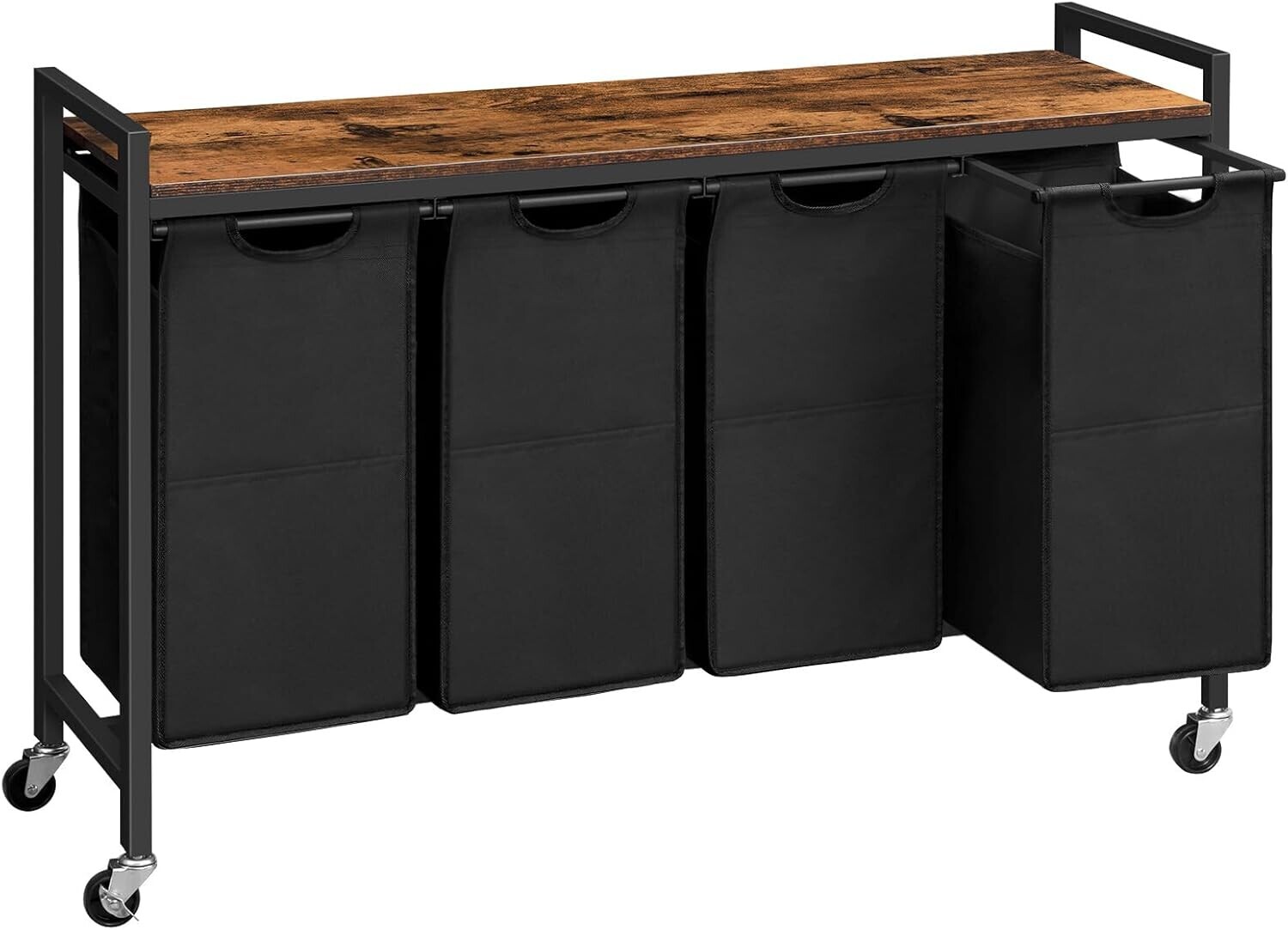 Koš na prádlo Vasagle Pietro 159 l hnědý/černý